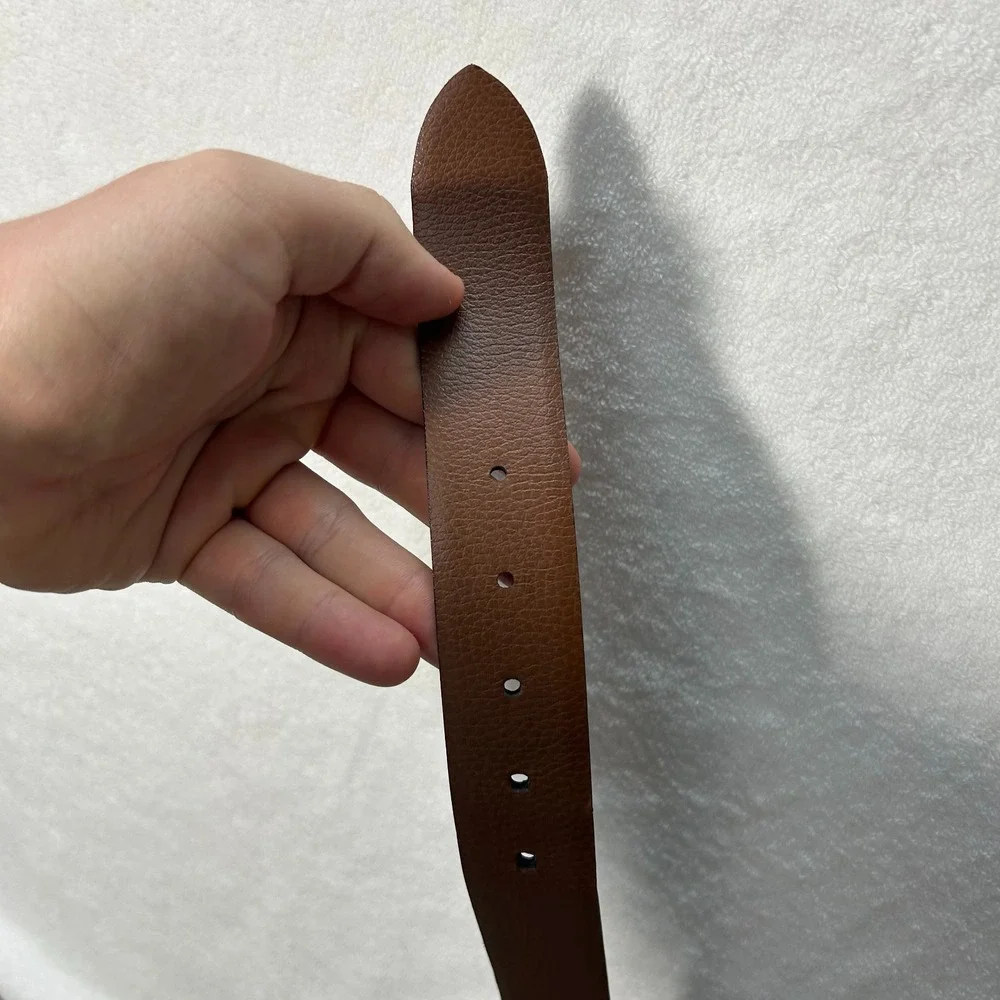 Johnston & Murphy Mens Size 42 Black Leather Made in Italy Adjustable Belt